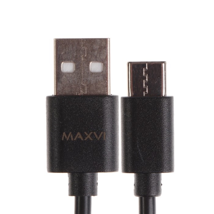 Кабель Maxvi MC-02, Type-C - USB, 2 А, 1 м, PVC оплетка, черный - фото 51461239 Кабель Maxvi MC-02, Type-C - USB, 2 А, 1 м, PVC оплетка, черный - фото 51461239