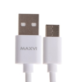 

Кабель Maxvi MC-02, Type-C - USB, 2 А, 1 м, PVC оплетка, белый