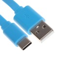 Кабель Maxvi MC-02F, Type-C - USB, 2 А, 1 м, PVC оплетка, плоский, синий - фото 10353094