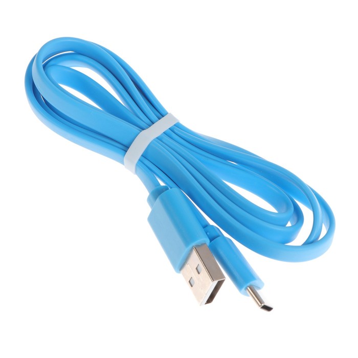 Кабель Maxvi MC-02F, Type-C - USB, 2 А, 1 м, PVC оплетка, плоский, синий - фото 51461255 Кабель Maxvi MC-02F, Type-C - USB, 2 А, 1 м, PVC оплетка, плоский, синий - фото 51461255
