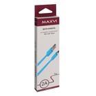 Кабель Maxvi MC-02F, Type-C - USB, 2 А, 1 м, PVC оплетка, плоский, синий - фото 51461256 Кабель Maxvi MC-02F, Type-C - USB, 2 А, 1 м, PVC оплетка, плоский, синий - фото 51461256