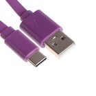 Кабель Maxvi MC-02F, Type-C - USB, 2 А, 1 м, PVC оплетка, плоский, фиолетовый - фото 10353099