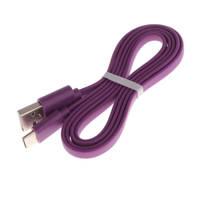 Кабель Maxvi MC-02F, Type-C - USB, 2 А, 1 м, PVC оплетка, плоский, фиолетовый - фото 51461260 Кабель Maxvi MC-02F, Type-C - USB, 2 А, 1 м, PVC оплетка, плоский, фиолетовый - фото 51461260