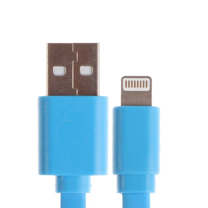 Кабель Maxvi MC-03F, Lightning - USB, 2 А, 1 м, PVC, плоский, синий - фото 51461294 Кабель Maxvi MC-03F, Lightning - USB, 2 А, 1 м, PVC, плоский, синий - фото 51461294