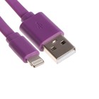 Кабель Maxvi MC-03F, Lightning - USB, 2 А, 1 м, PVC, плоский, фиолетовый 9549092 - фото 10353134