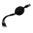 Кабель 3 в 1 Maxvi MC-17MTL, microUSB/Type-C/Lightning - USB, 2.5 А, 1.2  м, TPE, черный 9549094 - фото 10353144