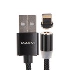 Кабель Maxvi MCm-01L, Lightning - USB, 2 А, 1 м, магнитный, нейлон, подсветка, черный - фото 51461315 Кабель Maxvi MCm-01L, Lightning - USB, 2 А, 1 м, магнитный, нейлон, подсветка, черный - фото 51461315