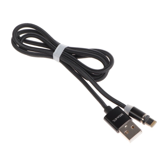 Кабель Maxvi MCm-01L, Lightning - USB, 2 А, 1 м, магнитный, нейлон, подсветка, черный - фото 51461316 Кабель Maxvi MCm-01L, Lightning - USB, 2 А, 1 м, магнитный, нейлон, подсветка, черный - фото 51461316