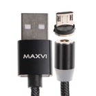 Кабель Maxvi MCm-01M, microUSB - USB, 2 А, 1 м, магнитный, нейлон, подсветка, черный - фото 51461325 Кабель Maxvi MCm-01M, microUSB - USB, 2 А, 1 м, магнитный, нейлон, подсветка, черный - фото 51461325