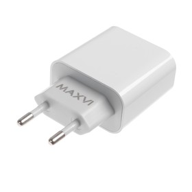 Сетевое зарядное устройство Maxvi CHL-242, 2 USB, 2.4 А, защита от замыкания, белое