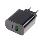 Сетевое зарядное устройство Maxvi CHL-602PD, USB/USB-C, 6 А, 30 Вт, быстрая зарядка, черное - Фото 2