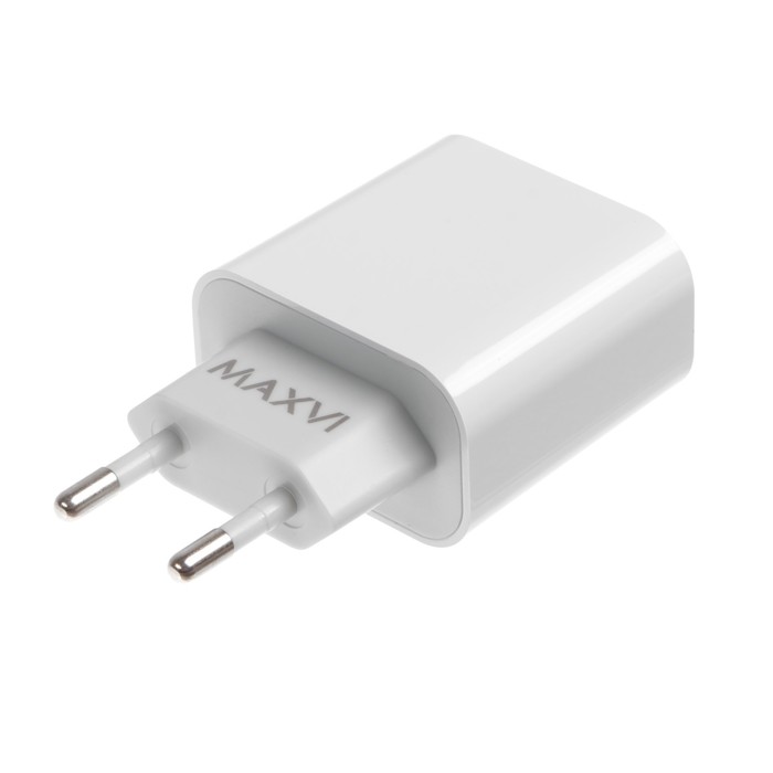 Сетевое зарядное устройство Maxvi CHL-602PD, USB/USB-C, 6 А, 30 Вт, быстрая зарядка, белое - Фото 1