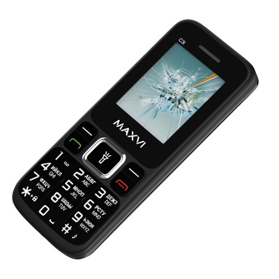 Сотовый телефон Maxvi C3i, 1.77", microSD, 2 sim, FM, фонарик, 800 мАч, черный