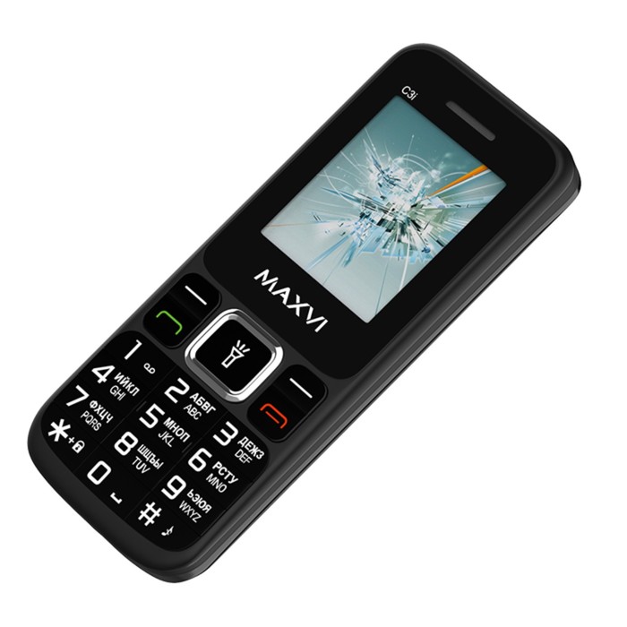 Сотовый телефон Maxvi C3i, 1.77", microSD, 2 sim, FM, фонарик, 800 мАч, черный - Фото 1