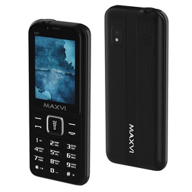 Сотовый телефон Maxvi K21, 2.4", 1.3 Мп, microSD, 2 sim, FM, фонарик, 1400 мАч, черный