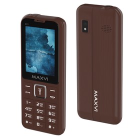 Сотовый телефон Maxvi K21, 2.4", 1.3 Мп, microSD, 2 sim, FM, фонарик, 1400 мАч, коричневый 9549190