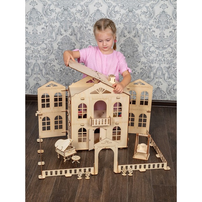 Конструктор кукольный дом «Распашенка» для средних кукол с мебелью - фото 1891514019