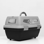 Переноска пластиковая «Неон» 48×32×29.5 см, вес животного до 12 кг, серо-чёрная - Фото 5