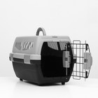 Переноска пластиковая «Неон» 48×32×29.5 см, вес животного до 12 кг, серо-чёрная - Фото 7