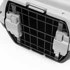 Переноска пластиковая «Неон» 48×32×29.5 см, вес животного до 12 кг, серо-чёрная - Фото 8