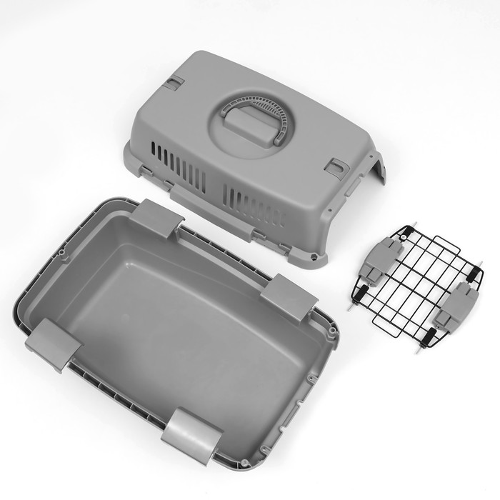 Переноска для животных «Неон», 48×32×29.5 см, вес до 12 кг, пластик, серая