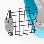 Переноска для животных «Неон», 48×32×29.5 см, вес до 12 кг, пластик, серая, голубая - Фото 9