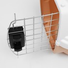 Переноска для животных, 47×32.5×30 см, вес до 9 кг, с металлической дверью, пластик, персиковая - Фото 9