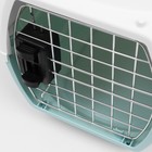 Переноска для животных, 47×32.5×30 см, вес до 9 кг, с металлической дверью, пластик, голубая - Фото 9