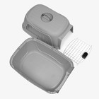 Переноска для животных пластиковая с металлической дверью, 65×45×47 см, серая - Фото 5