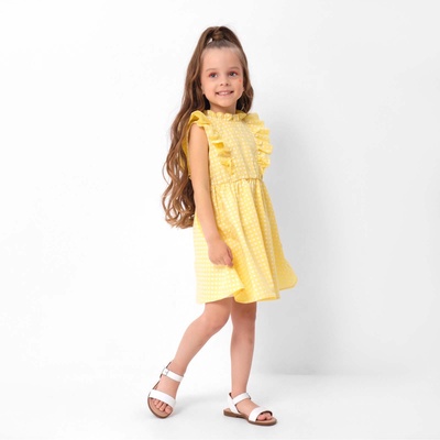Платье для девочки KAFTAN: Summer cotton с крылышками, жёлтое, рост 110-116 см