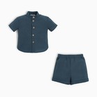 Комплект для мальчика (рубашка, шорты) MINAKU цвет темно-синий, рост 68-74 - фото 321385253
