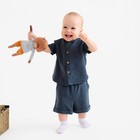 Комплект для мальчика (рубашка, шорты) MINAKU цвет темно-синий, рост 86-92 - фото 809101540