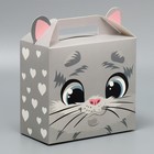 Коробка подарочная складная, упаковка, «Котик», 23 х 20 х 10 см - фото 10354466
