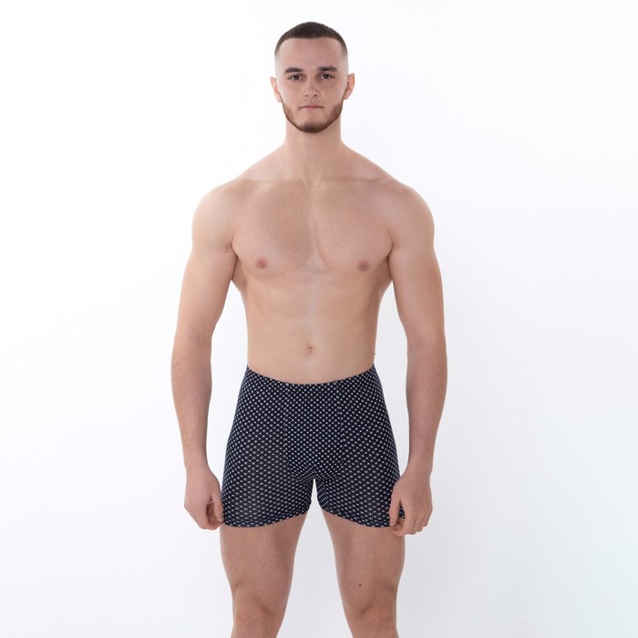 Трусы мужские боксеры, цвет чёрный/звёздочки, размер 54