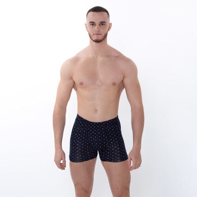 Трусы мужские боксеры, цвет чёрный/геометрия, размер 56