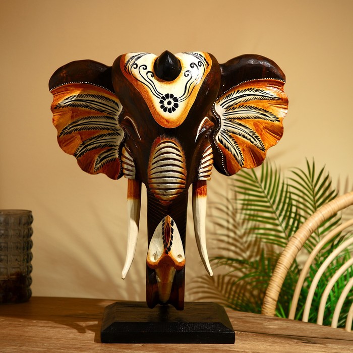 Сувенир "Голова слона" на подставке, албезия 60 см - Фото 1