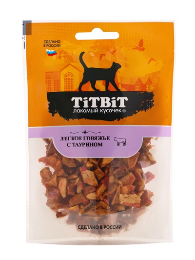 Легкое говяжье TitBit с таурином для кошек, 25 г