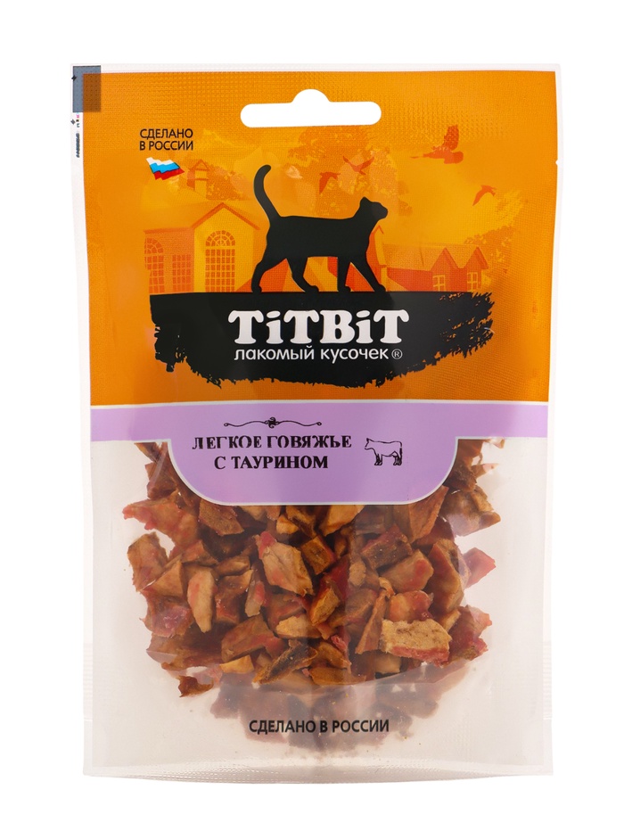 Легкое говяжье TitBit с таурином для кошек, 25 г - Фото 1