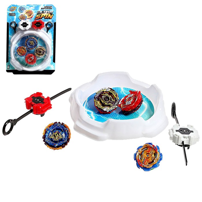 Уценка Боевые волчки ULTRASPIN, арена, 4 волчка, 2 устройства для запуска - Фото 1