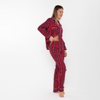 Комплект домашний женский (фуфайка/брюки), цвет красный, размер 50 - Фото 2