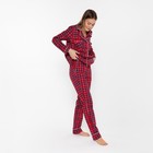 Комплект домашний женский (фуфайка/брюки), цвет красный, размер 50 - Фото 7