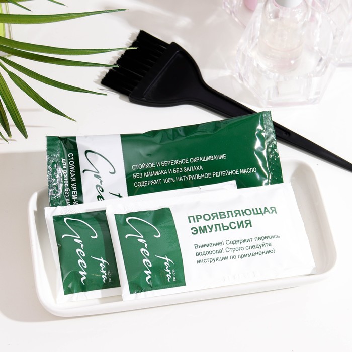 Краска для волос FARA Eco Line Green 4.75 темно-каштановый, 125 г 33955