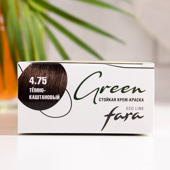 Краска для волос FARA Eco Line Green 4.75 темно-каштановый, 125 г 33955