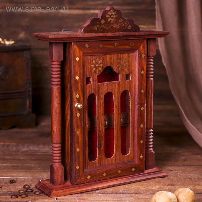 Ключница "Замок" дерево 29х22х6,5 см - Фото 1