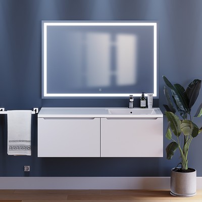 Тумба подвесная Uperwood, под раковину Uperwood Tanos 120, правая, цвет белый