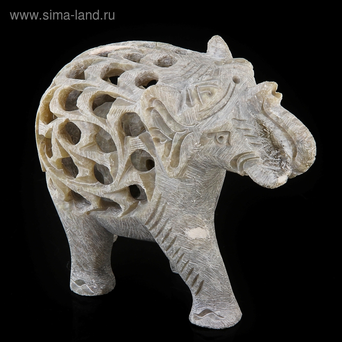 Сувенир слон камень резной 10,5х12х6,5 см - Фото 1
