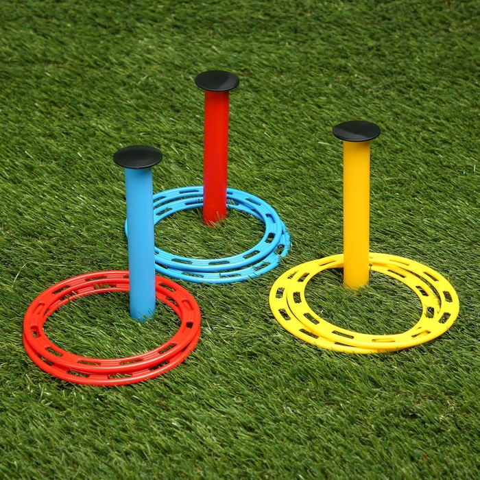 Набор 3 в 1 «Лето в движении»: кольцеброс (3 стойки, 6 колец), скакалка 2.8 м, бумеранг - Фото 1