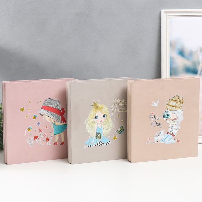 Фотоальбом магнитный на 20 листов «Малышка», текстиль, в коробке, 30×27×3.8 см, МИКС - Фото 1