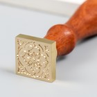 Печать для сургуча с деревянной ручкой "Ажурный цветок" 9х2,2х2,2 см - Фото 4
