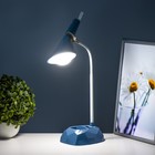 Настольная лампа «Делсер» LED 3 Вт USB АКБ синий 14×13×39 см RISALUX - Фото 4